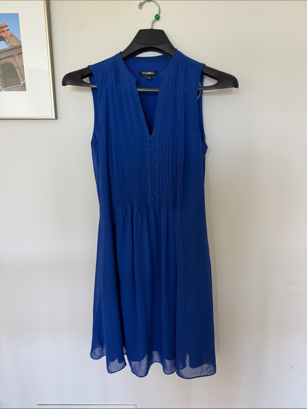 Roz & Ali Royal Blue Sleeveless Pleated A-Line Dress